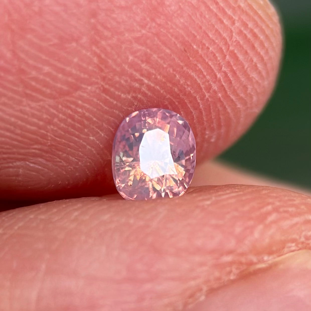 0.41 ct Natural Pinkish White Sapphire Vietnam. Cushion Shape. No Treatment.