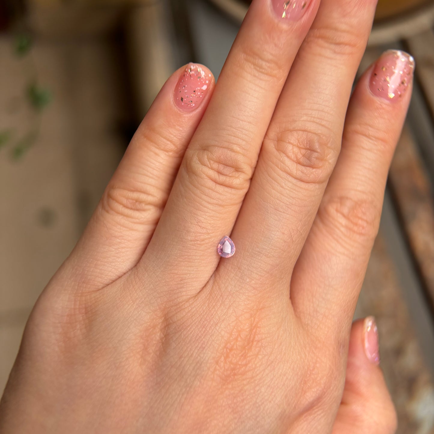 0.35ct Natural Pinkish White Milky Sapphire Vietnam.