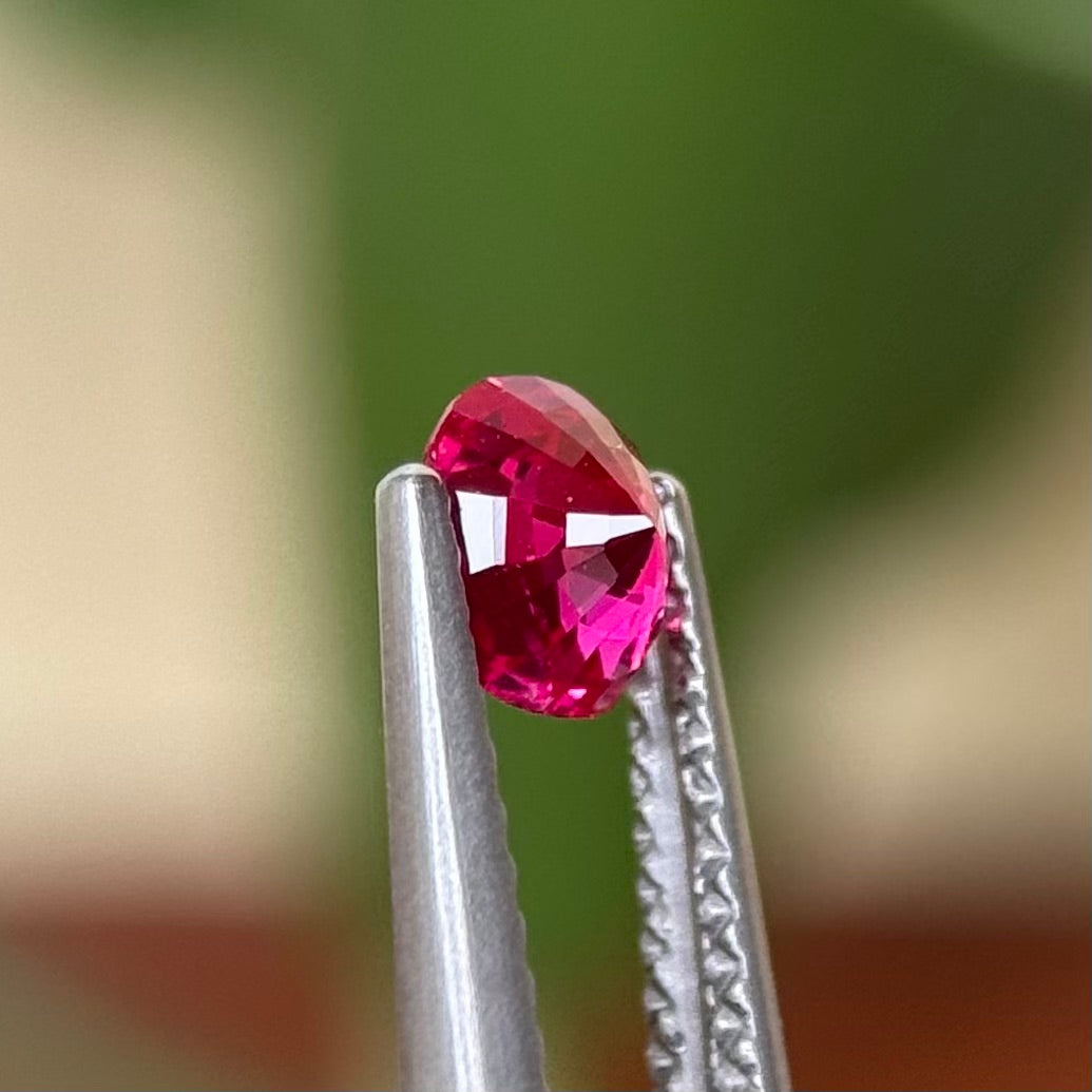 0.66 ct Natural Ruby Viet Nam. Cushion Shape. No treatment.