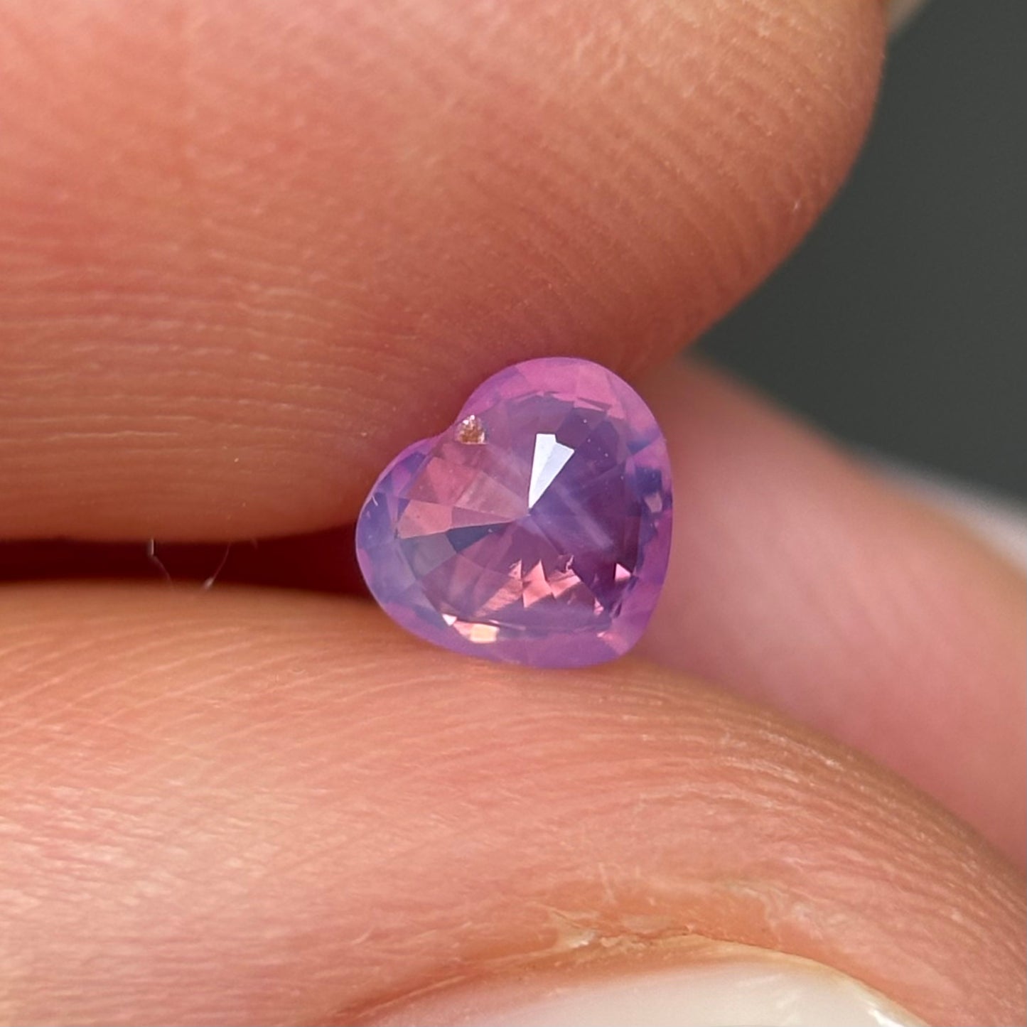 0.42 ct Natural Pink Milky Sapphire Vietnam. Heart Shape. No Treatment.