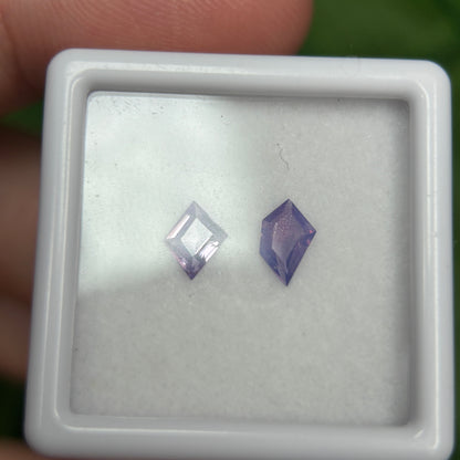 0,68ct/2Pcs Natural Purple Milky Sapphire Vietnam. Freeform. No Treatment Milky Sapphire Luc Yen.