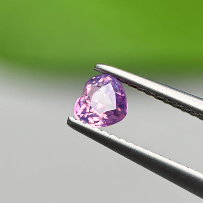 0.62ct Natural Pinkish Purple Sapphire Vietnam. Heart Shape. No treatment.