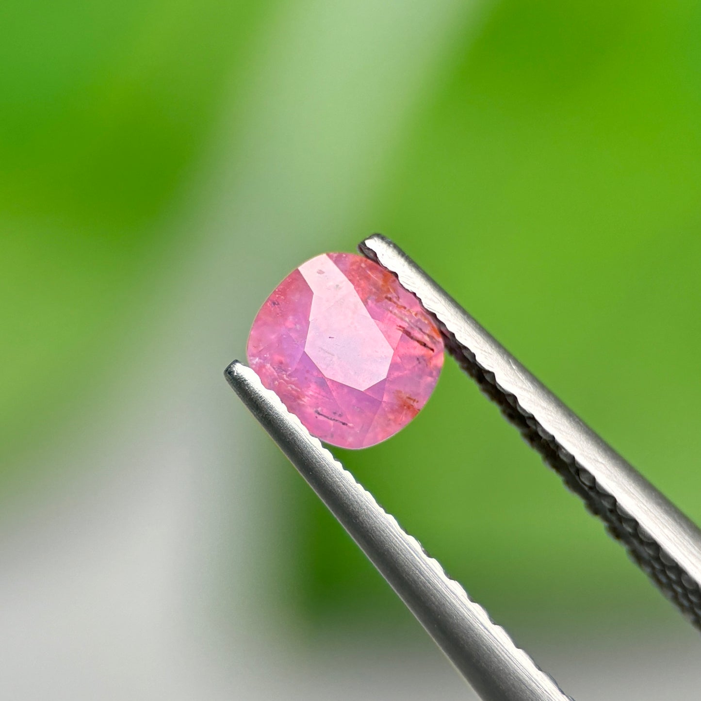 0,82ct Natural Pink Milky Sapphire Vietnam. Cushion Shape. No Treatment Milky Sapphire Luc Yen.