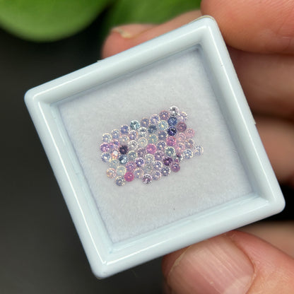 1,0ct/ 59Pcs Natural Sapphire Vietnam, Round Shape, C1 Quality, No Treatment Sapphire Luc Yen.