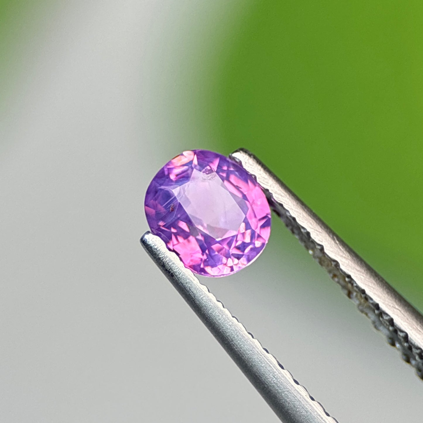 0.58 ct Natural Pinkish Purple Milky Sapphire Vietnam. Cushion Shape. No Treatment.