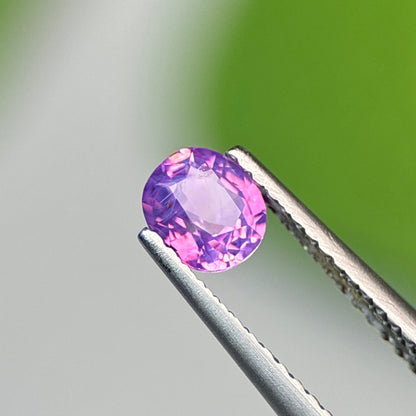 0.58 ct Natural Pinkish Purple Milky Sapphire Vietnam. Cushion Shape. No Treatment.