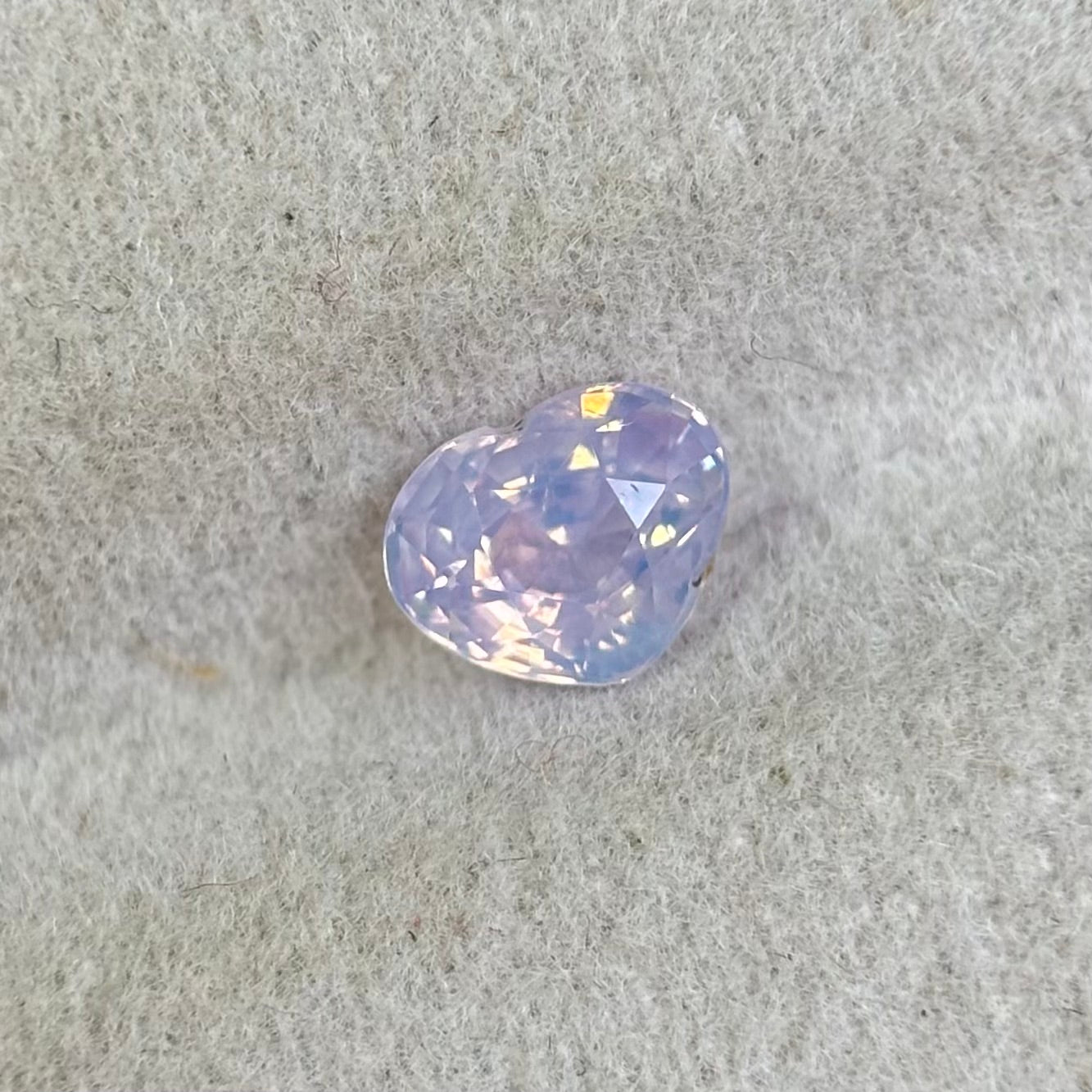 0.68ct Natural White Milky Sapphire Vietnam. Heart Shape. No Treatment.
