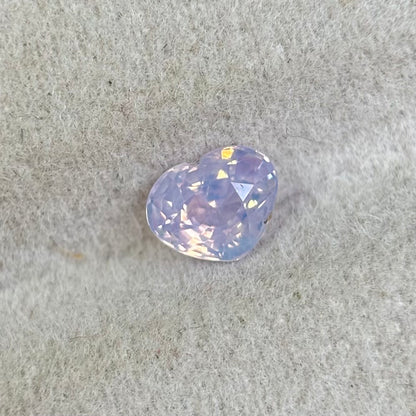 0.68ct Natural White Milky Sapphire Vietnam. Heart Shape. No Treatment.