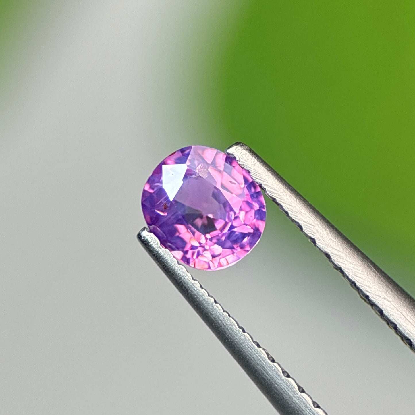 0.58 ct Natural Pinkish Purple Milky Sapphire Vietnam. Cushion Shape. No Treatment.