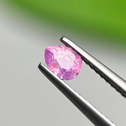 0.48 ct Natural Purplish Pink Milky Sapphire Vietnam. Pear Shape. No treatment.