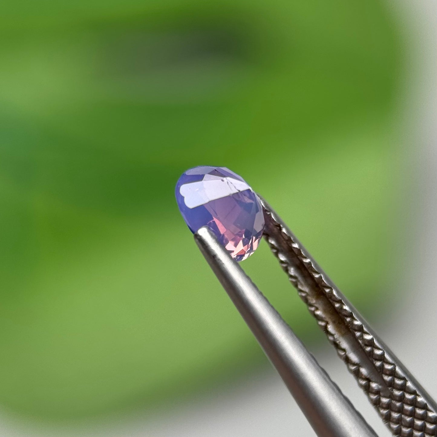 0.65 ct Natural Pinkish Purple Milky Sapphire Vietnam. Cushion Shape. No Treatment.
