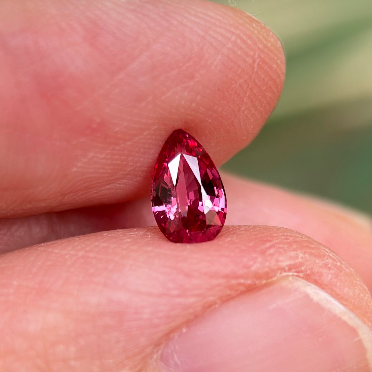 0.60 ct Natural Red Spinel Vietnam. Pear Shape. No Treatment.