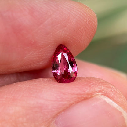 0.60 ct Natural Red Spinel Vietnam. Pear Shape. No Treatment.
