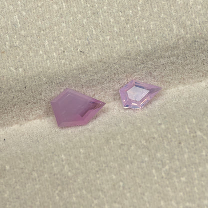 1,23ct/ 2Pcs Natural Pink Milky Sapphire Vietnam. Freeform. No Treatment Milky Sapphire Luc Yen.