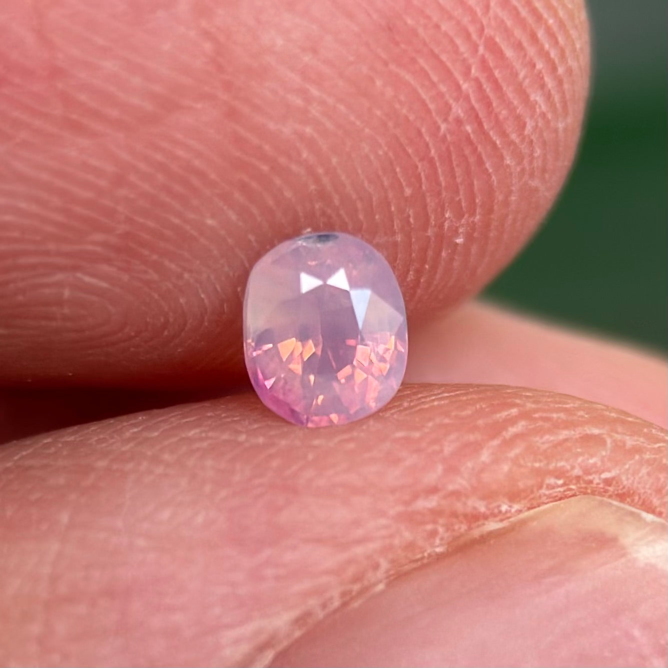 0.31ct Natural Pinkish White Milky Sapphire Vietnam. Cushion Shape. Unheat.
