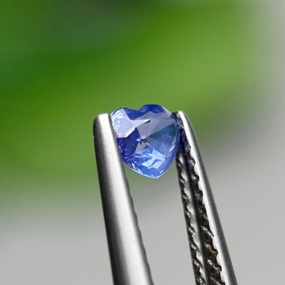 0.38 ct Natural Purple Milky Sapphire Vietnam. Heart Shape. No Treatment.