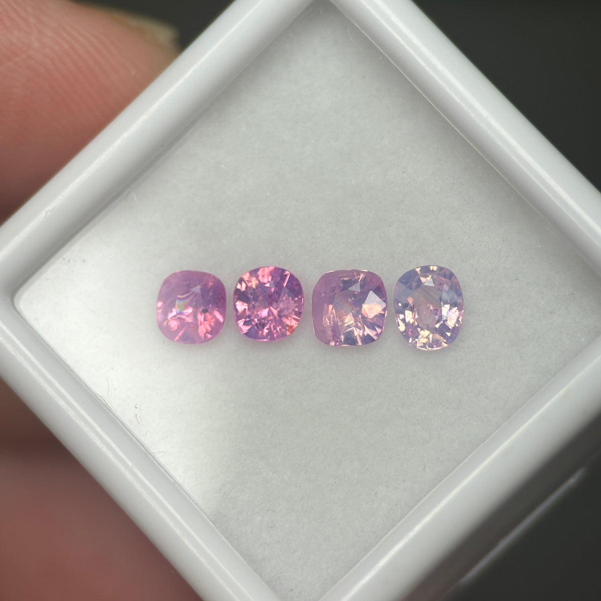 1,1ct/ 4Pcs Natural Milky Sapphire Vietnam. Cushion shape. No Treatment Milky Sapphire Luc Yen.