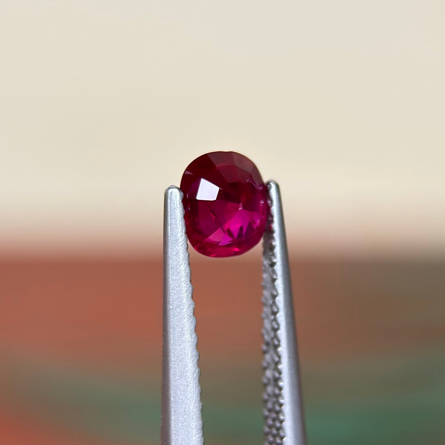 0.65 ct Natural Ruby Pigeon Blood Viet Nam. Cushion Shape. No treatment.