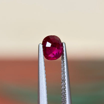 0.65 ct Natural Ruby Pigeon Blood Viet Nam. Cushion Shape. No treatment.