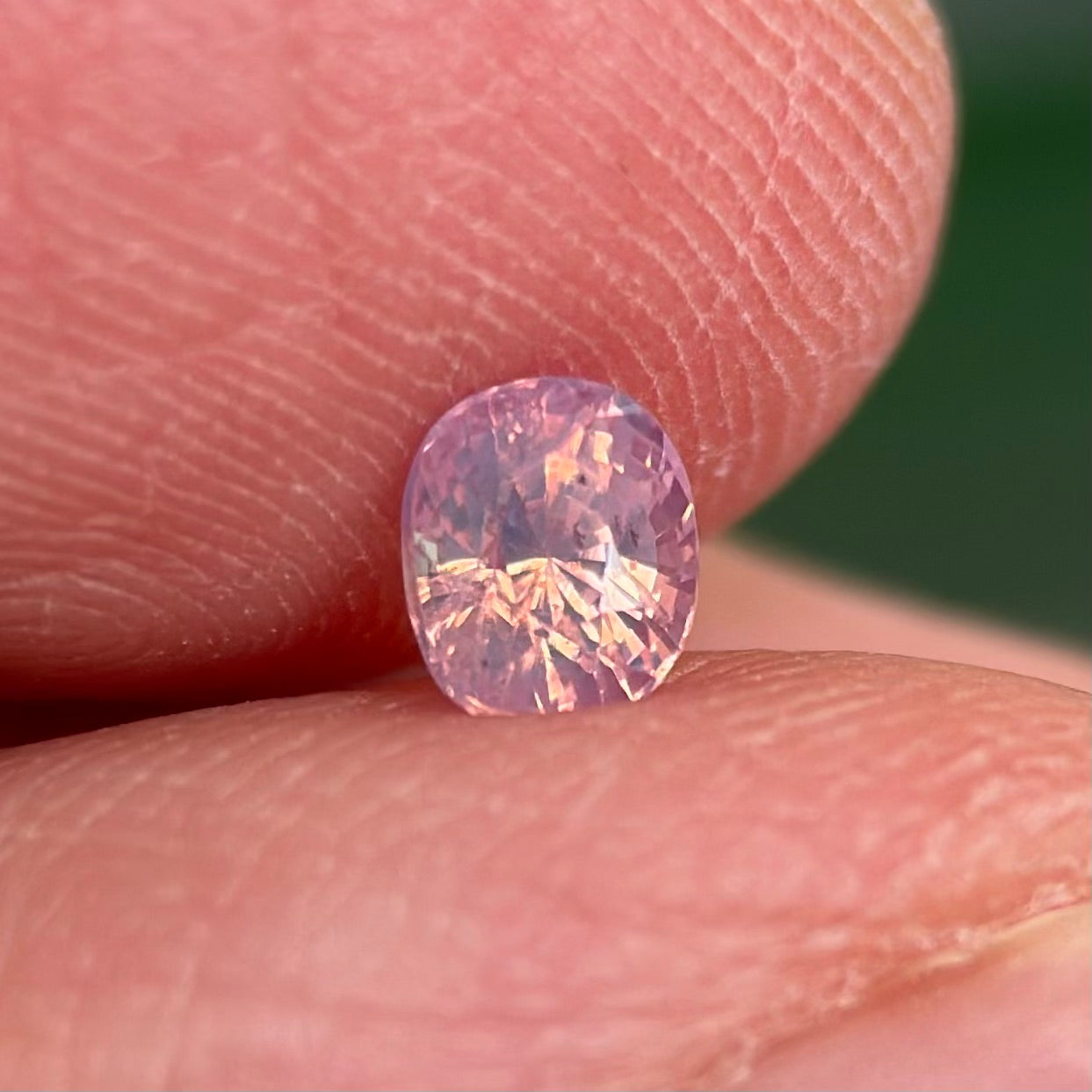 0.41 ct Natural Pinkish White Sapphire Vietnam. Cushion Shape. No Treatment.