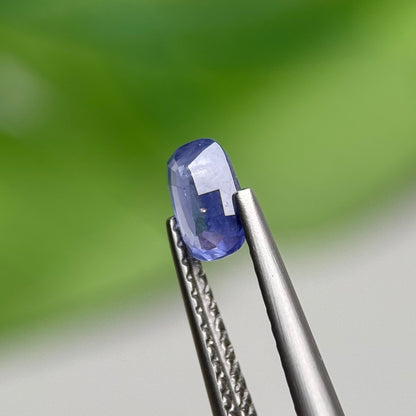 0.67 ct Natural Blue Milky Sapphire Vietnam. Cushion Shape. No Treatment.