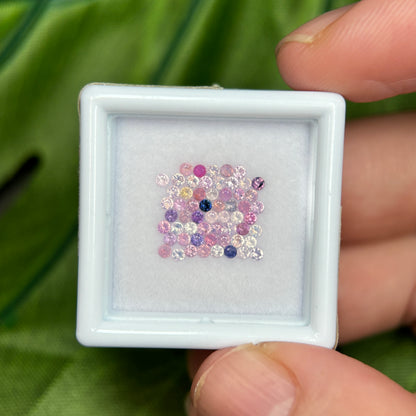 1,0ct/58Pcs Natural Sapphire Vietnam, Round Shape, C2 Quality, No Treatment Sapphire Luc Yen.