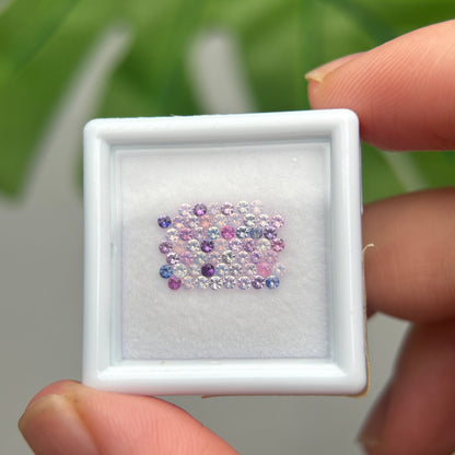 1,0ct/57Pcs Natural Sapphire Vietnam, Round Shape, C1 Quality, No Treatment Sapphire Luc Yen.