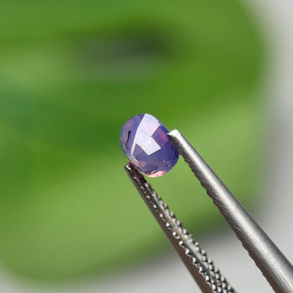 0.65 ct Natural Pinkish Purple Milky Sapphire Vietnam. Cushion Shape. No Treatment.