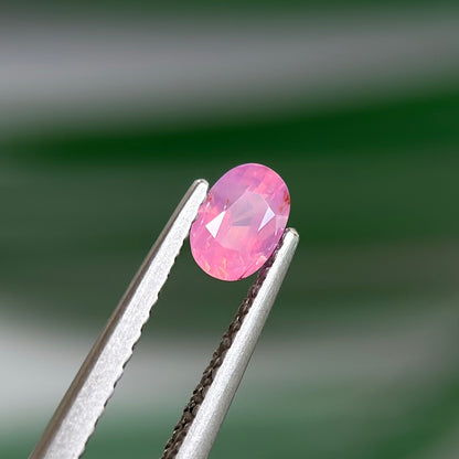 0.45 ct Natural Pink Milky Sapphire Vietnam. Oval Shape. No Treatment.