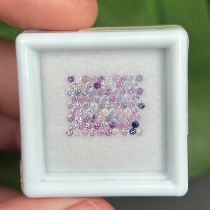 1,08ct/86Pcs Natural Sapphire Vietnam, Round Shape, C1 Quality, No Treament Sapphire Luc Yen. (Copy)