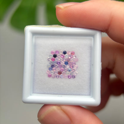 1,0ct/58Pcs Natural Sapphire Vietnam, Round Shape, C2 Quality, No Treatment Sapphire Luc Yen.