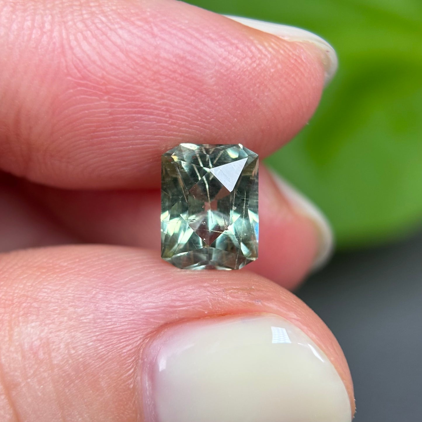 2,25ct Natural Yellowish Green Tourmaline Vietnam. Emerald Shape. No Treatment, No Heat Tourmaline Luc Yen.