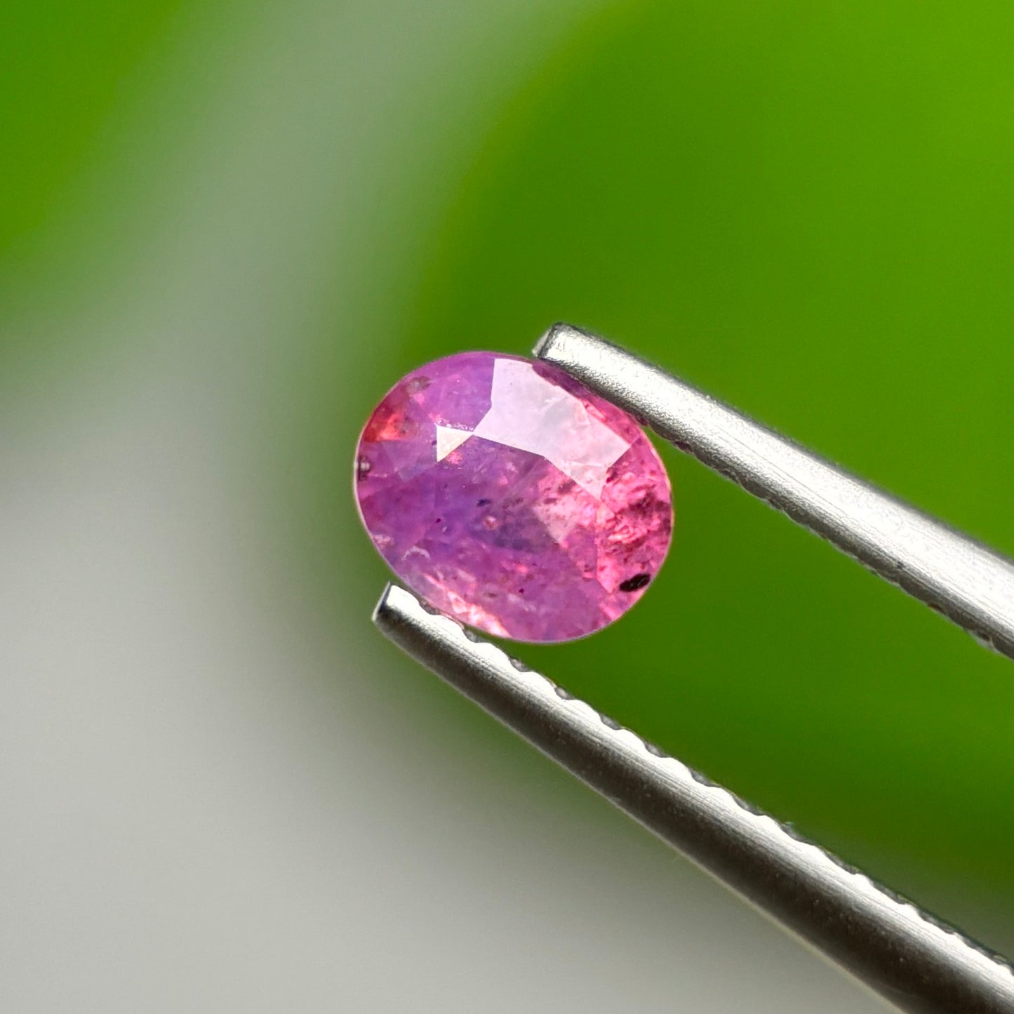 0.56 ct Natural Purplish Pink Milky Sapphire Vietnam. Oval Shape. Unheat.