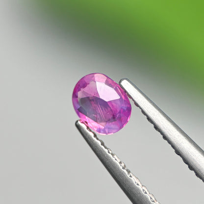 0.35 ct Natural Purplish Pink Milky Sapphire Vietnam. Cushion Shape.