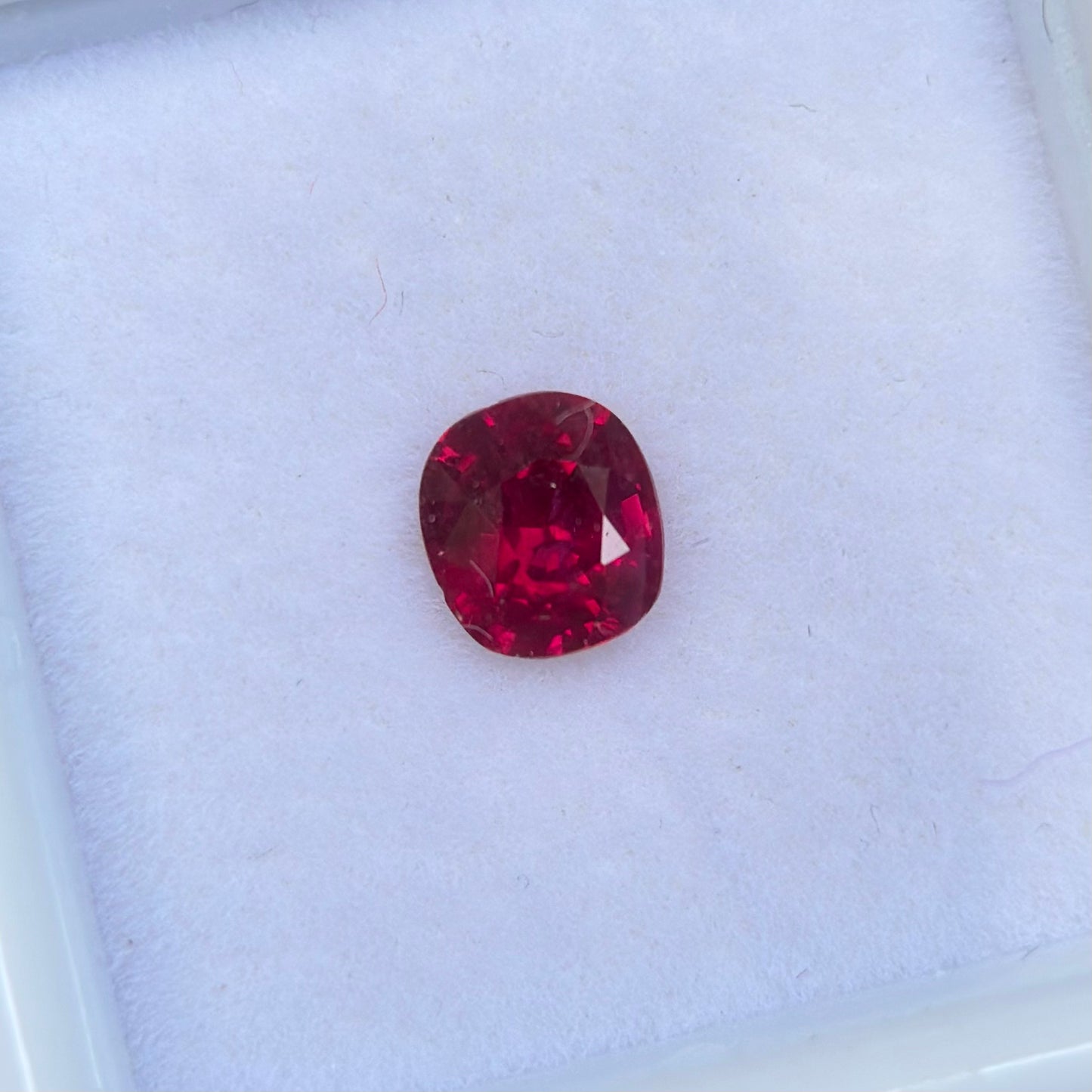 0.65 ct Natural Ruby Pigeon Blood Viet Nam. Cushion Shape. No treatment.