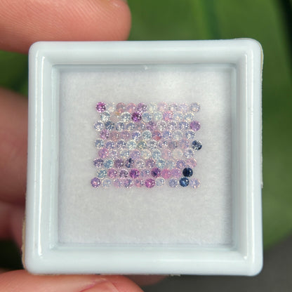 1,08ct/86Pcs Natural Sapphire Vietnam, Round Shape, C1 Quality, No Treament Sapphire Luc Yen. (Copy)
