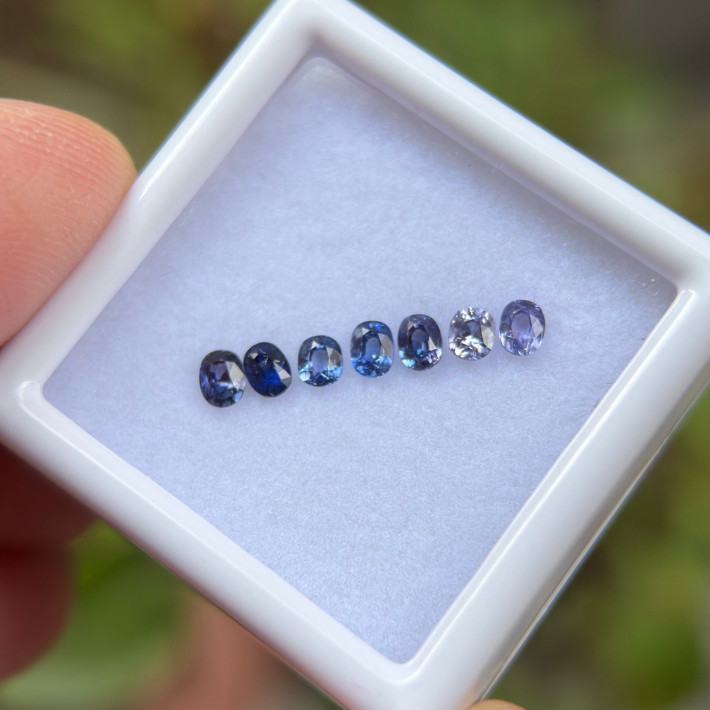 0,77ct/ 7Pcs Natural Blue Sapphire Viet Nam. Cushion Shape. No Treatment Sapphire Luc Yen.