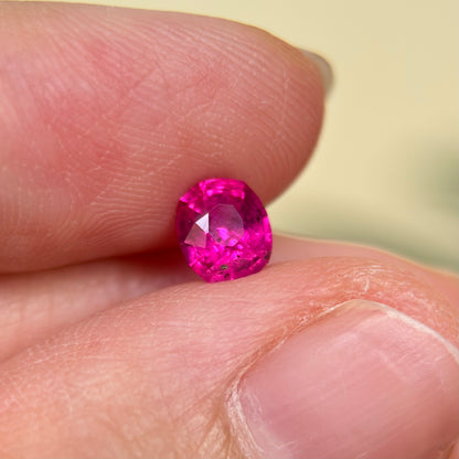 0.64 ct Natural Ruby Viet Nam. Cushion Shape. No treatment.
