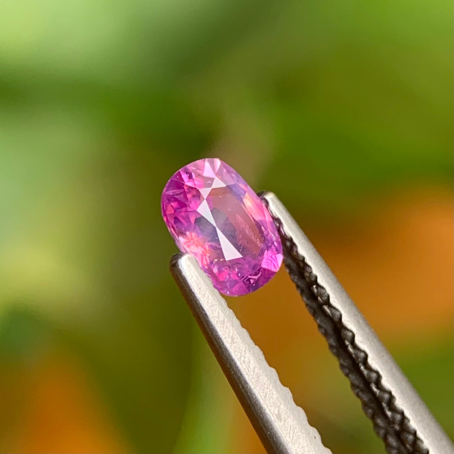 0.38 ct Natural Purplish Pink Milky Sapphire Vietnam. Cushion Shape. Unheat.
