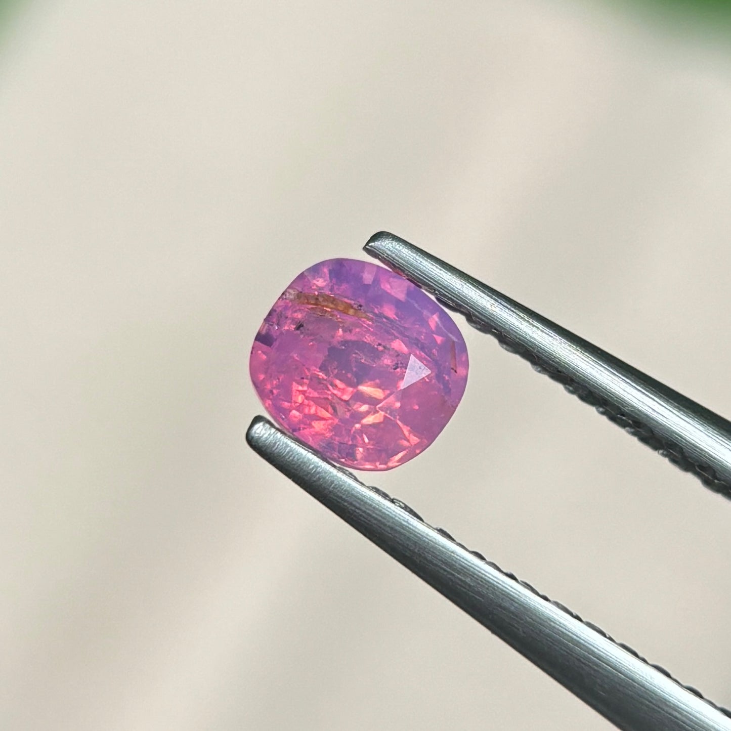 0,61ct Natural Pink Milky Sapphire Vietnam. Cushion Shape. No Treatment Milky Sapphire Luc Yen.