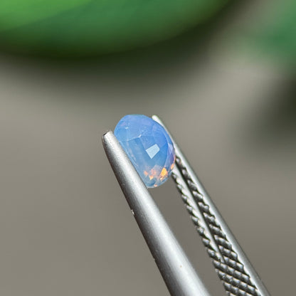 0.83ct Natural Purplish Blue Milky Sapphire Vietnam. Cushion Shape. No Treatment.