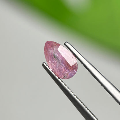1.38 ct Natural Pink Milky Sapphire Vietnam. Pear Shape.