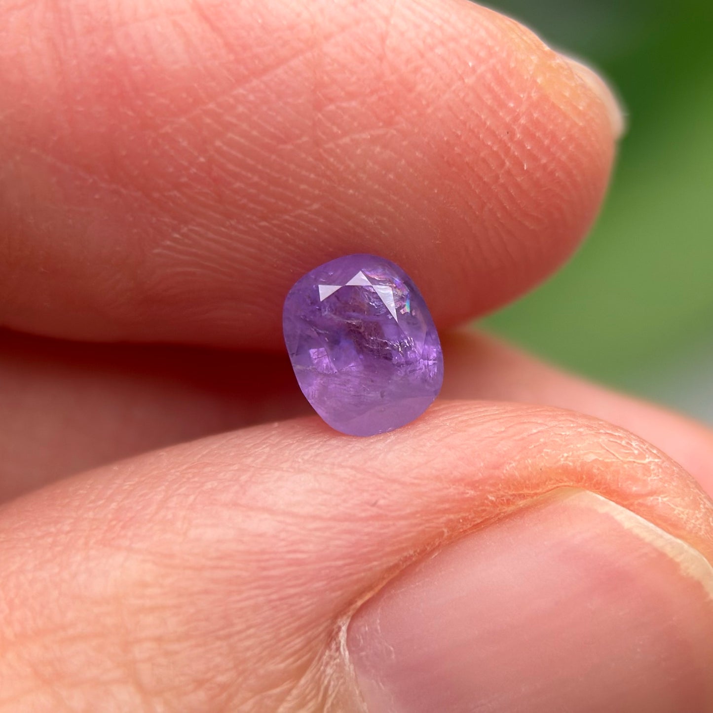 0.78 ct Natural Purple Milky Sapphire Vietnam. Cushion Shape. No Treatment.