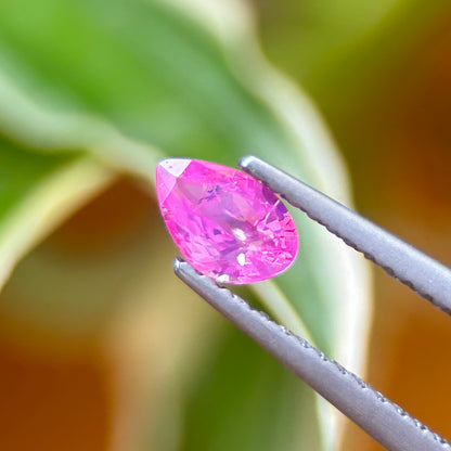 0.43 ct Natural Pink Milky Sapphire Vietnam. Pear Shape. No Treatment.