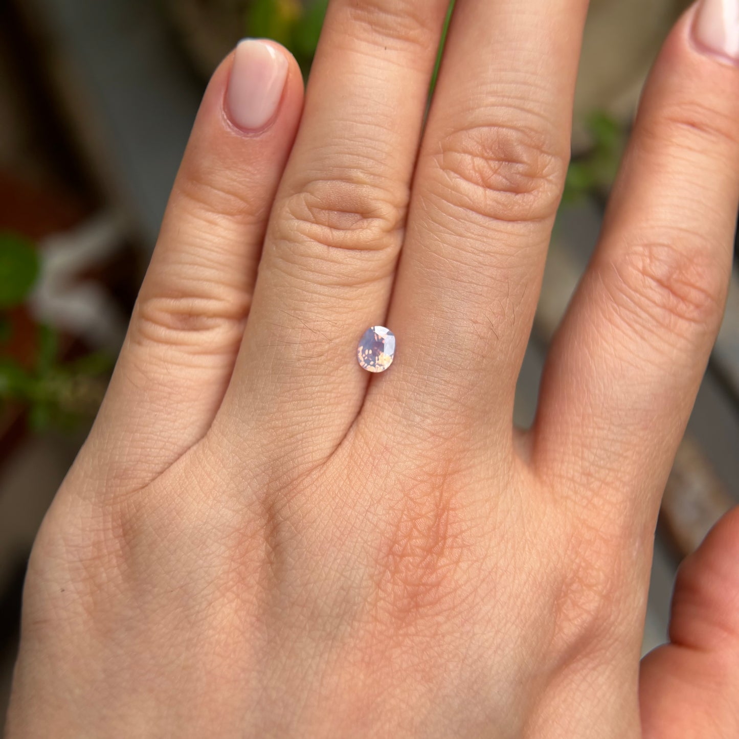 0.55 ct Natural White Milky Sapphire Vietnam. Cushion Shape. No Treatment.