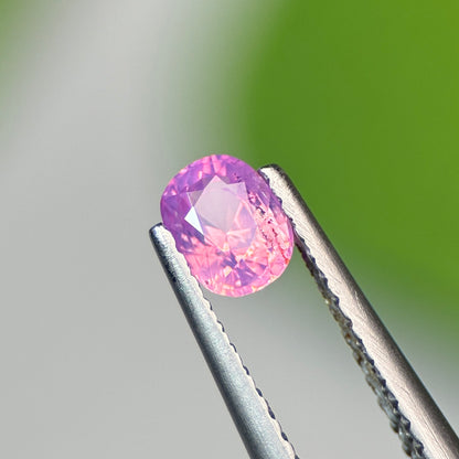0.50 ct Natural Purplish Pink Milky Sapphire Vietnam. Cushion Shape. No Treatment.