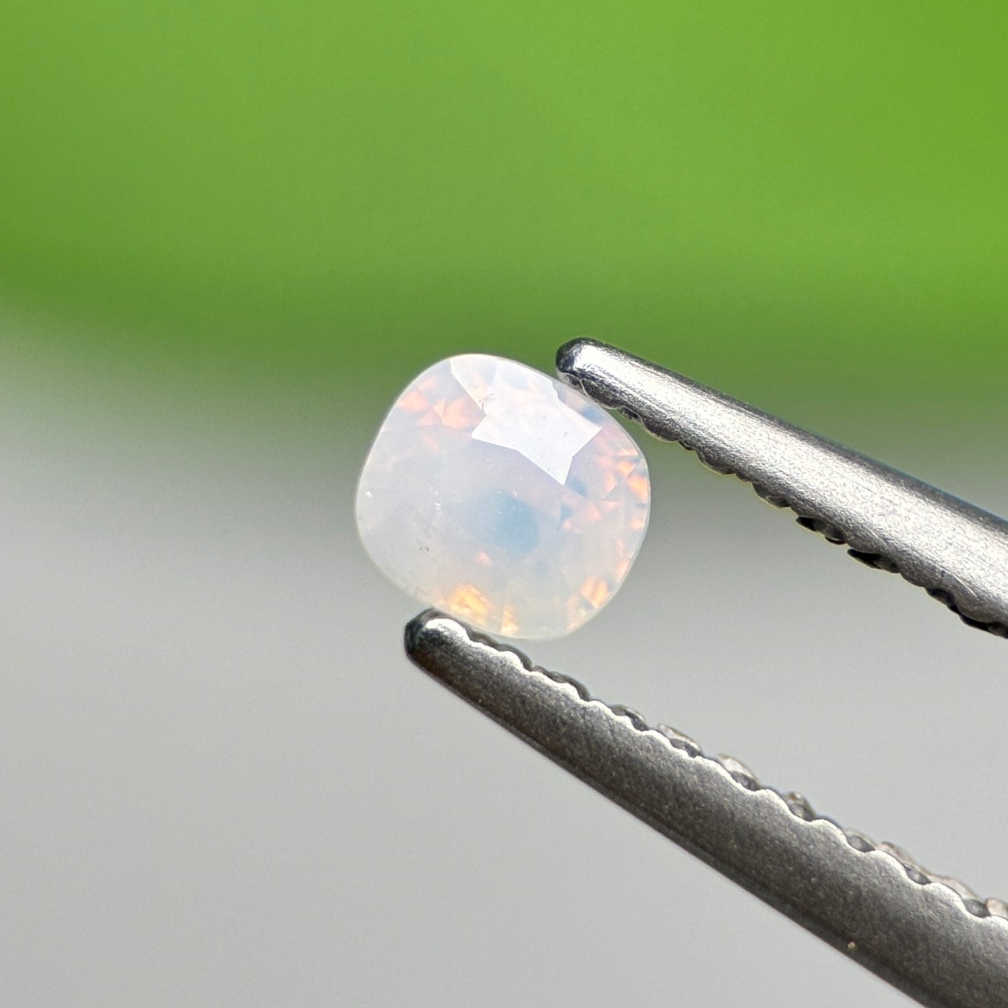 0.33 ct Natural White Milky Sapphire Vietnam. Cushion Shape.