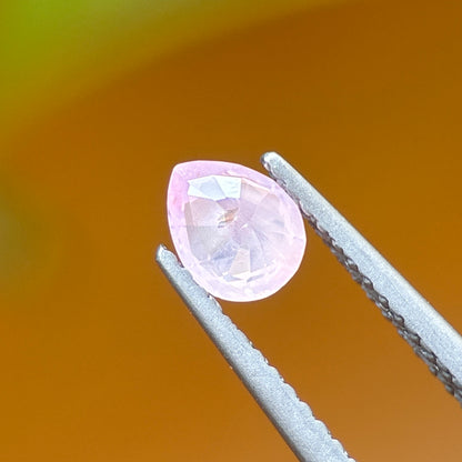 0.58 ct Natural Pink Milky Sapphire Vietnam. Pear Shape. Unheat.