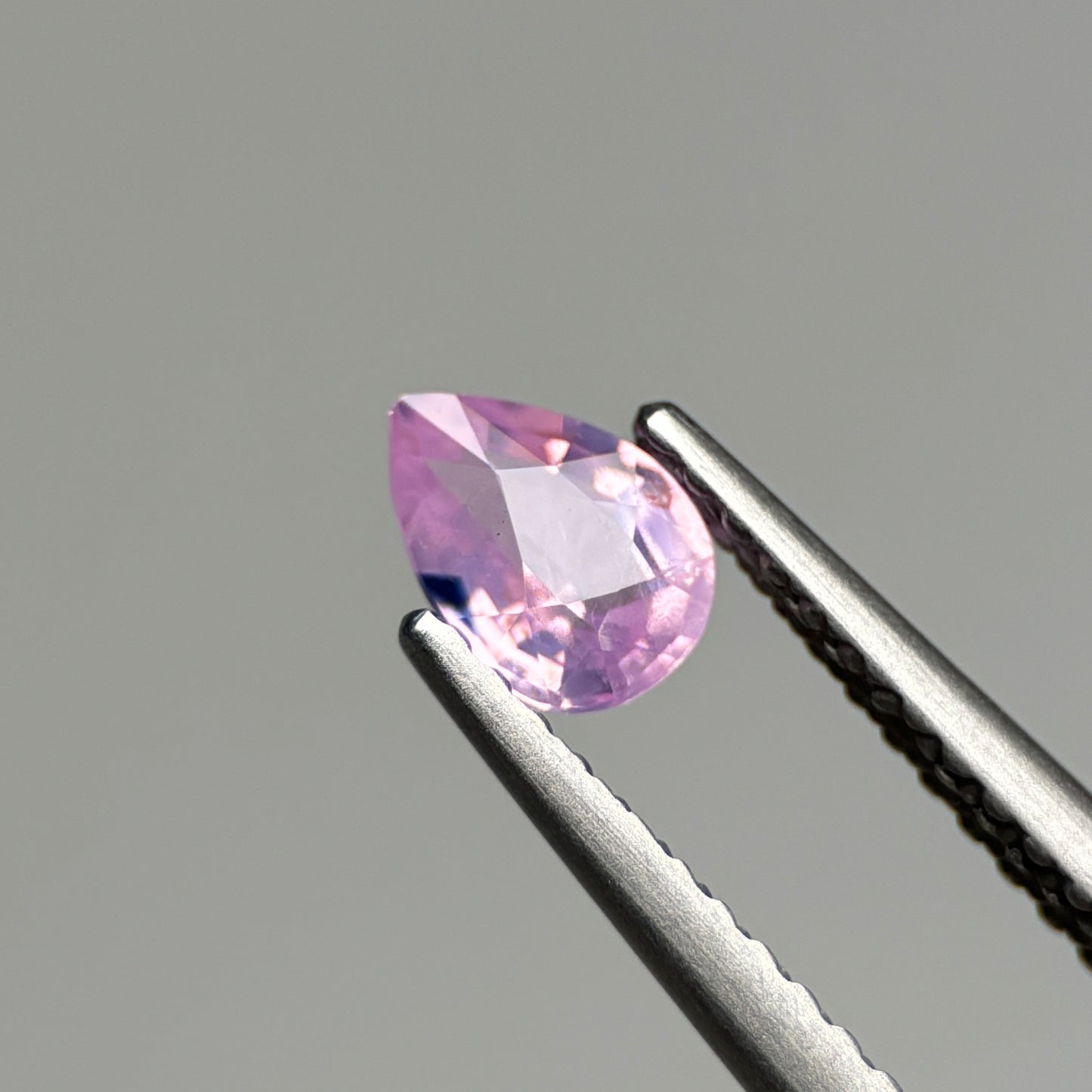 0.43 ct Natural Lite Pink Milky Sapphire Vietnam. Pear Shape.