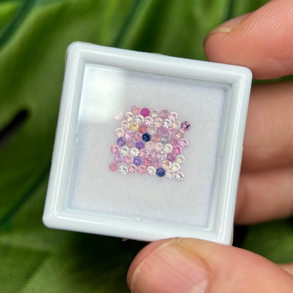 1,0ct/58Pcs Natural Sapphire Vietnam, Round Shape, C2 Quality, No Treatment Sapphire Luc Yen.